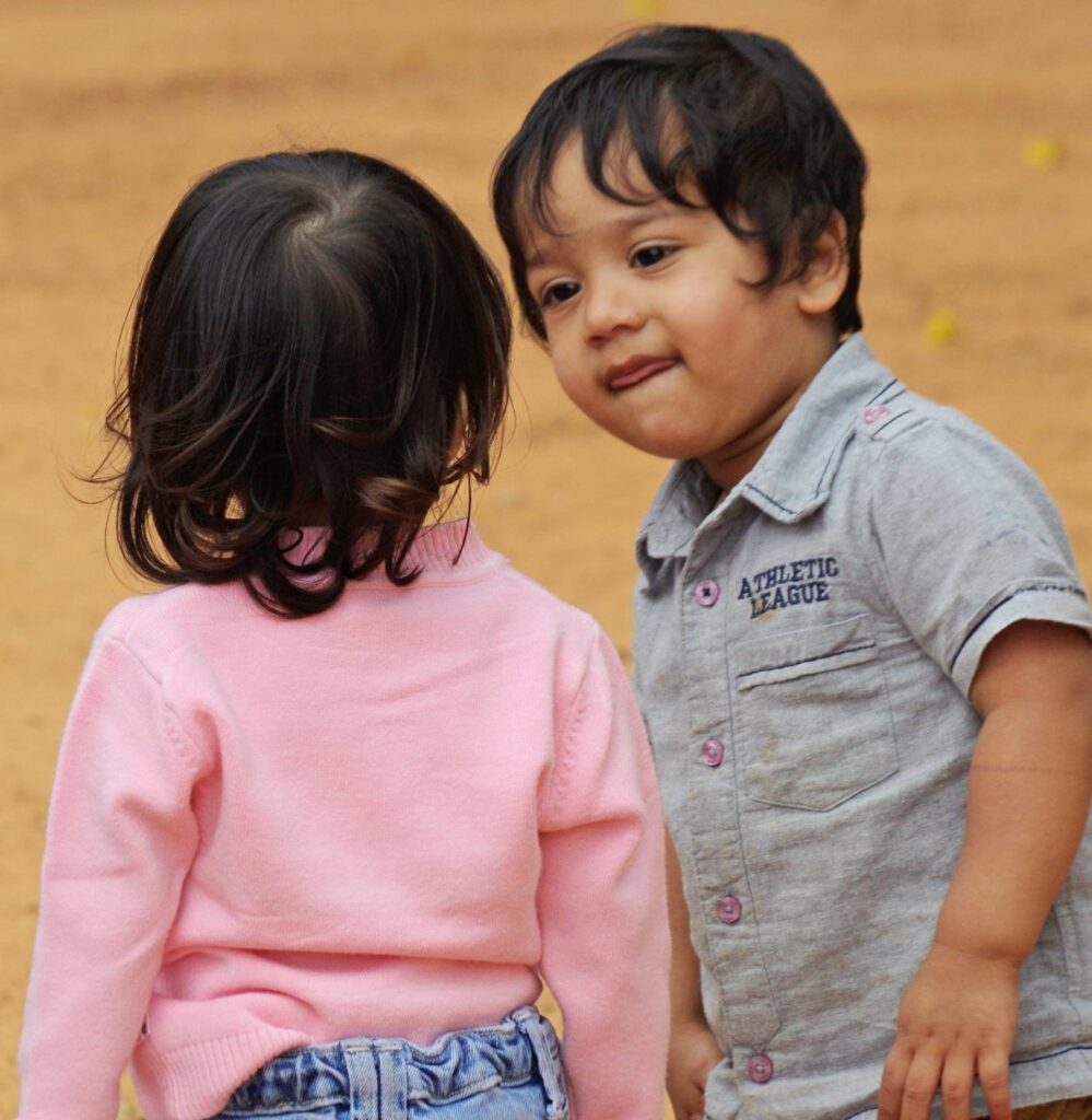 Children in a conversation